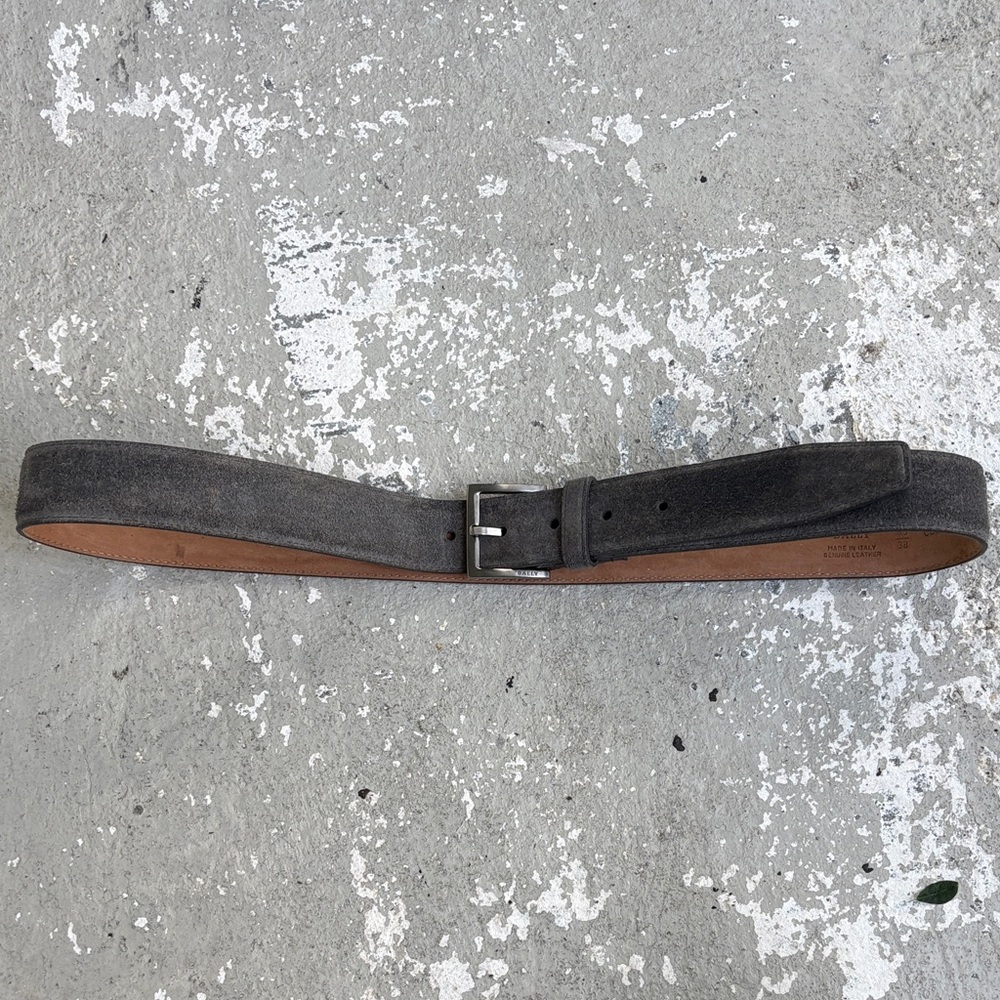 Bally grey suede belt